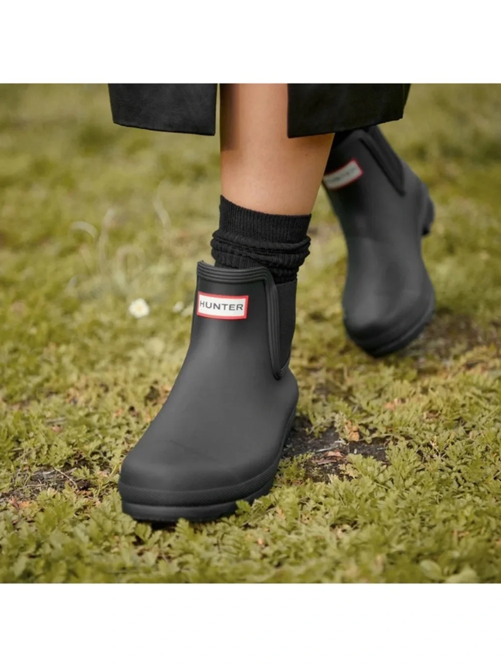 Hunter Kids Black Original Chelsea Waterproof Rain Boots—13C